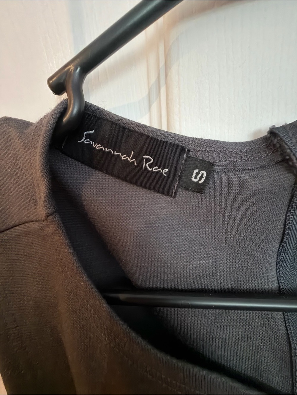 Savannah Two-Tone Gray Top and Black Maxi Dress - Picture 4 of 4